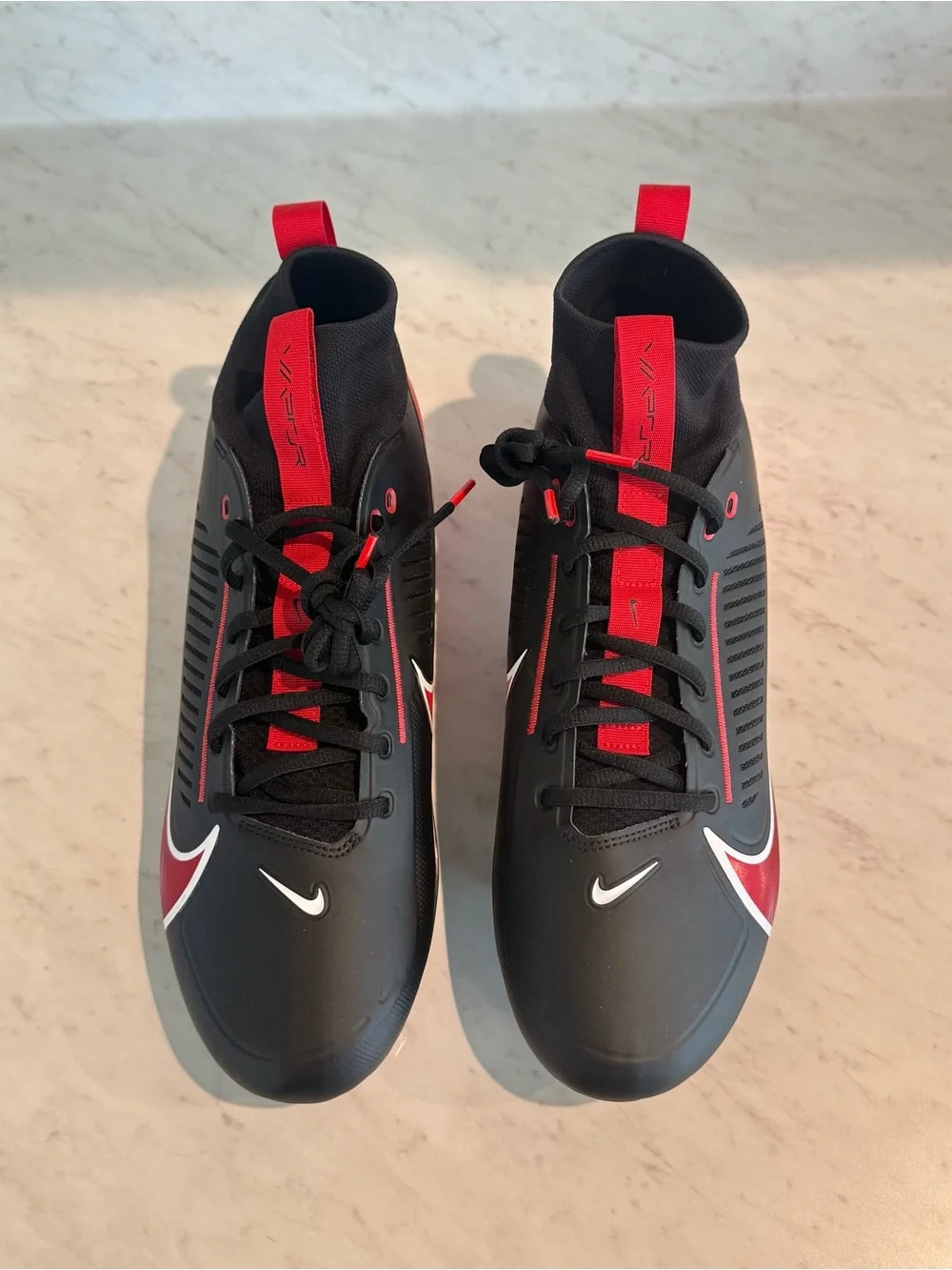Nike Vapor Edge Pro 360 2 TB Black Red  Football Cleats Men Sz 13  FN7759-006